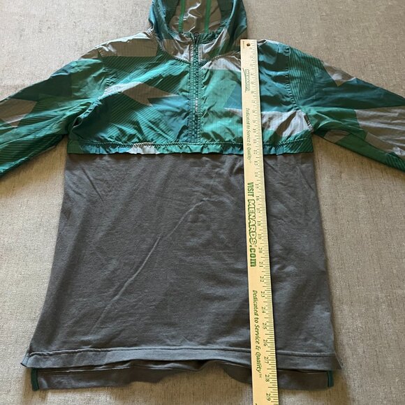 Under Armour Jacket Men M Gray Green Hooded 1/4 Zip Windbreaker Lightweight Coat - Picture 7 of 7